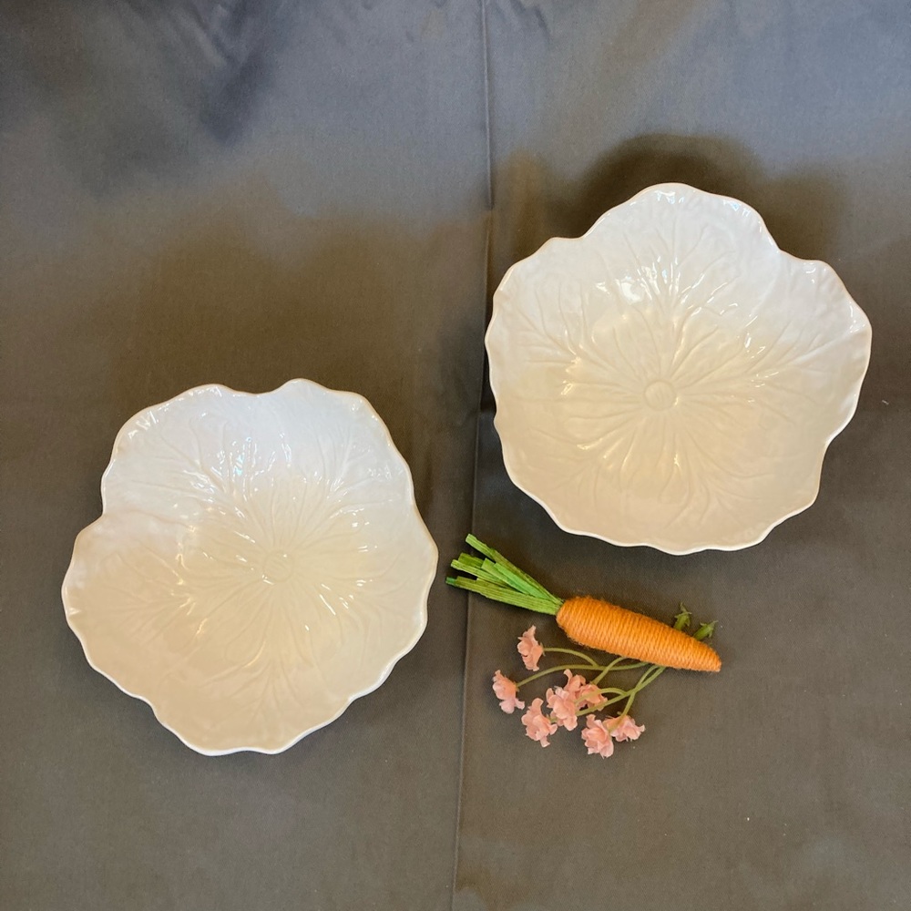 Bordallo Pinheiro White Cabbage Soup Bowls-Set of 2
